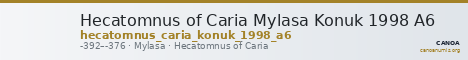Hecatomnus of Caria Mylasa Konuk 1998 A6 — CANOA