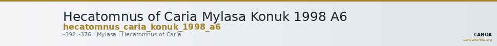 Hecatomnus of Caria Mylasa Konuk 1998 A6 — CANOA