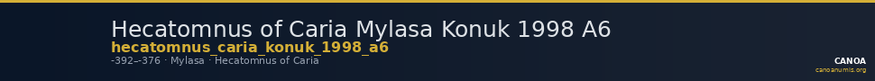 Hecatomnus of Caria Mylasa Konuk 1998 A6 — CANOA