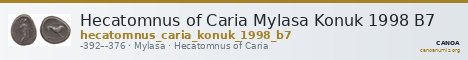 Hecatomnus of Caria Mylasa Konuk 1998 B7 — CANOA