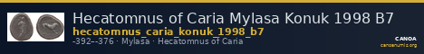 Hecatomnus of Caria Mylasa Konuk 1998 B7 — CANOA