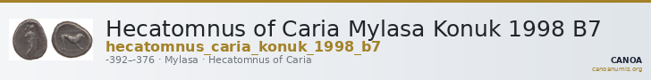 Hecatomnus of Caria Mylasa Konuk 1998 B7 — CANOA