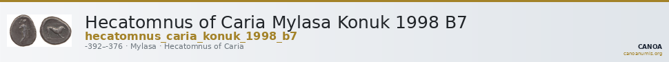 Hecatomnus of Caria Mylasa Konuk 1998 B7 — CANOA