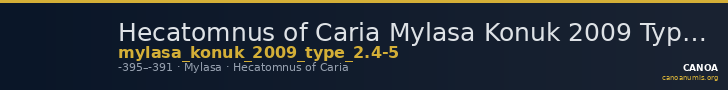 Hecatomnus of Caria Mylasa Konuk 2009 Type 2.4-5 — CANOA