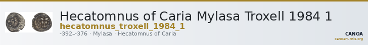 Hecatomnus of Caria Mylasa Troxell 1984 1 — CANOA