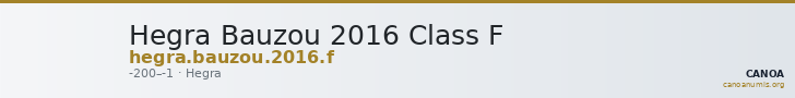 Hegra Bauzou 2016 Class F — CANOA