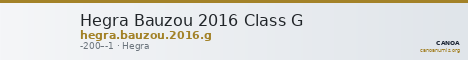 Hegra Bauzou 2016 Class G — CANOA