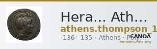 Hera... Athens Thompson 1961 324bis, 330-346 — CANOA