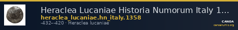 Heraclea Lucaniae Historia Numorum Italy 1358 — CANOA