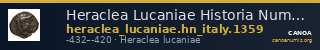Heraclea Lucaniae Historia Numorum Italy 1359 — CANOA