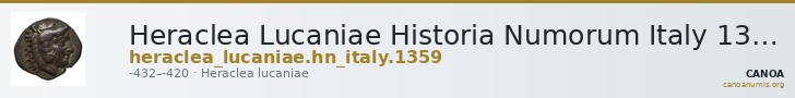 Heraclea Lucaniae Historia Numorum Italy 1359 — CANOA