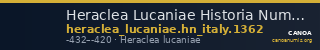 Heraclea Lucaniae Historia Numorum Italy 1362 — CANOA