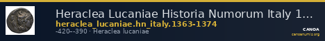 Heraclea Lucaniae Historia Numorum Italy 1363-74 — CANOA