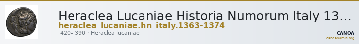 Heraclea Lucaniae Historia Numorum Italy 1363-74 — CANOA
