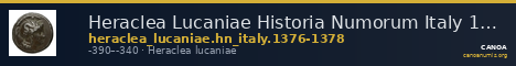 Heraclea Lucaniae Historia Numorum Italy 1376-8 — CANOA