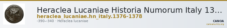 Heraclea Lucaniae Historia Numorum Italy 1376-8 — CANOA