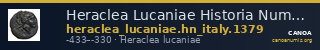 Heraclea Lucaniae Historia Numorum Italy 1379 — CANOA
