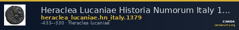 Heraclea Lucaniae Historia Numorum Italy 1379 — CANOA