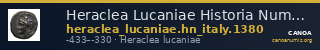 Heraclea Lucaniae Historia Numorum Italy 1380 — CANOA