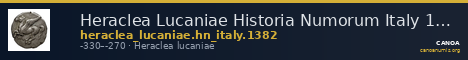 Heraclea Lucaniae Historia Numorum Italy 1382 — CANOA