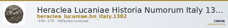 Heraclea Lucaniae Historia Numorum Italy 1382 — CANOA