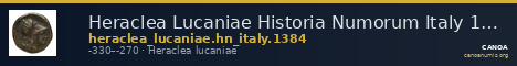 Heraclea Lucaniae Historia Numorum Italy 1384 — CANOA
