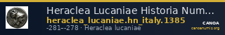 Heraclea Lucaniae Historia Numorum Italy 1385 — CANOA