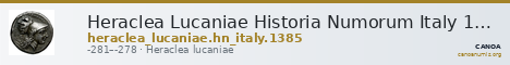 Heraclea Lucaniae Historia Numorum Italy 1385 — CANOA