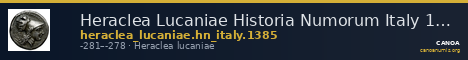 Heraclea Lucaniae Historia Numorum Italy 1385 — CANOA