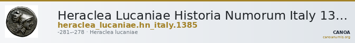 Heraclea Lucaniae Historia Numorum Italy 1385 — CANOA