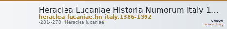 Heraclea Lucaniae Historia Numorum Italy 1386-92 — CANOA