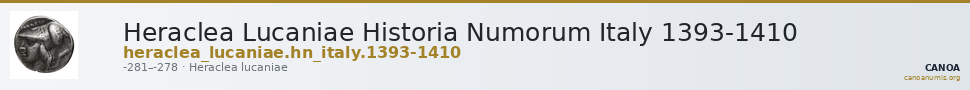 Heraclea Lucaniae Historia Numorum Italy 1393-1410 — CANOA