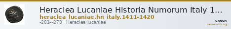 Heraclea Lucaniae Historia Numorum Italy 1411-20 — CANOA