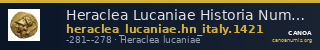 Heraclea Lucaniae Historia Numorum Italy 1421 — CANOA