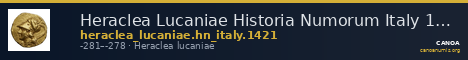 Heraclea Lucaniae Historia Numorum Italy 1421 — CANOA