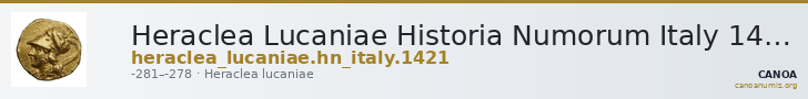Heraclea Lucaniae Historia Numorum Italy 1421 — CANOA