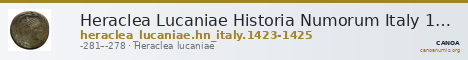 Heraclea Lucaniae Historia Numorum Italy 1423-5 — CANOA