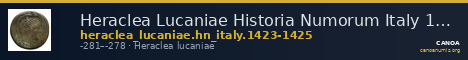 Heraclea Lucaniae Historia Numorum Italy 1423-5 — CANOA