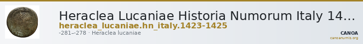 Heraclea Lucaniae Historia Numorum Italy 1423-5 — CANOA