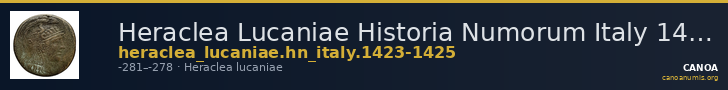 Heraclea Lucaniae Historia Numorum Italy 1423-5 — CANOA