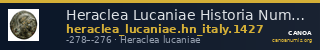 Heraclea Lucaniae Historia Numorum Italy 1427 — CANOA