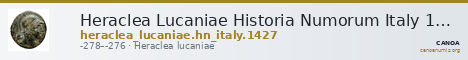 Heraclea Lucaniae Historia Numorum Italy 1427 — CANOA