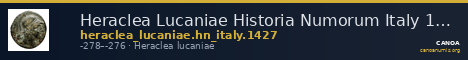 Heraclea Lucaniae Historia Numorum Italy 1427 — CANOA
