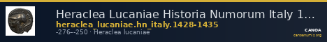 Heraclea Lucaniae Historia Numorum Italy 1428-35 — CANOA