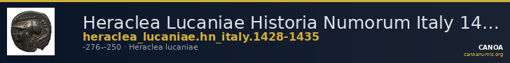 Heraclea Lucaniae Historia Numorum Italy 1428-35 — CANOA