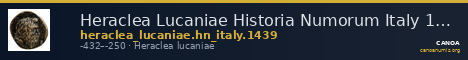Heraclea Lucaniae Historia Numorum Italy 1439 — CANOA
