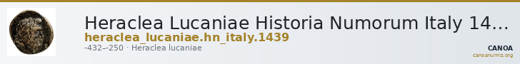 Heraclea Lucaniae Historia Numorum Italy 1439 — CANOA