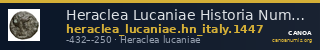 Heraclea Lucaniae Historia Numorum Italy 1447 — CANOA