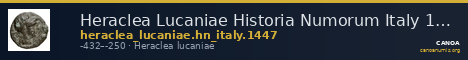 Heraclea Lucaniae Historia Numorum Italy 1447 — CANOA