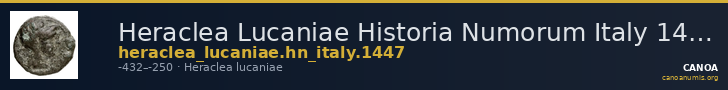 Heraclea Lucaniae Historia Numorum Italy 1447 — CANOA